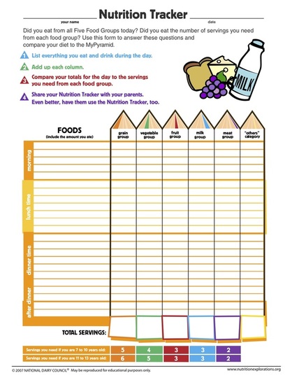 nutrition tracker template